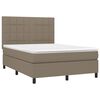vidaXL Box spring postelja z vzmetnico taupe 140x190 cm blago