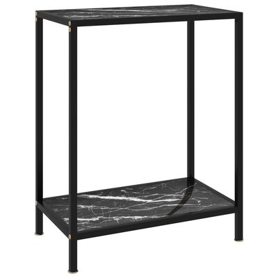 vidaXL Konzolna mizica črna 60x35x75 cm kaljeno steklo