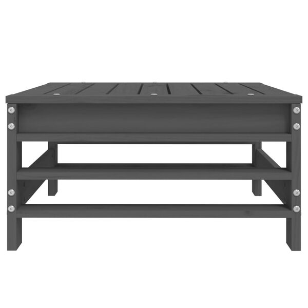 vidaXL Vrtni stolček za noge siva trdna borovina