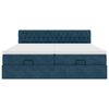 vidaXL Otomanski posteljni okvir z vzmetnicami moder 200x200cm žamet