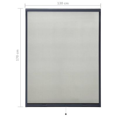 vidaXL Rolo komarnik za okna antraciten 130x170 cm
