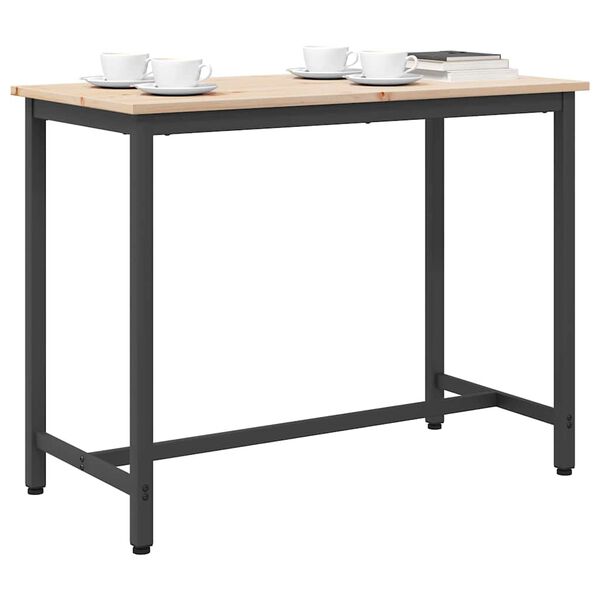 vidaXL miza Naravna 100 x 50 x 77 cm Inženirski les in jeklo