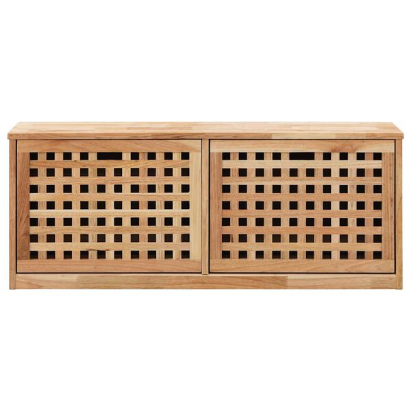 vidaXL Klop za shranjevanje čevljev 94x20x38 cm trdna orehovina