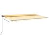 vidaXL Prostostoječa avtomatska tenda 600x350 cm rumena/bela