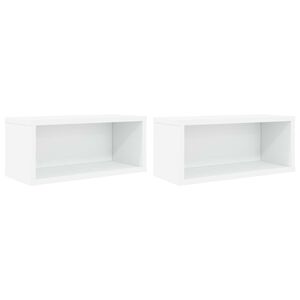 vidaXL Polica za shranjevanje CD-jev 2 kos Bela 40 x 17 x 17 cm