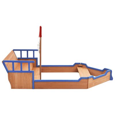 vidaXL Peskovnik piratska ladja iz lesa jelke 190x94,5x101 cm