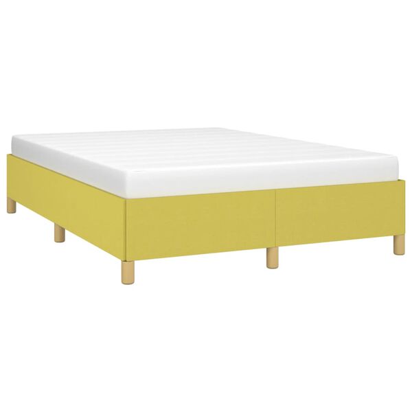 vidaXL Posteljni okvir brez vzmetnice zelen 140x190 cm blago