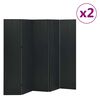 vidaXL Paravan 5-delni 2 kosa črn 200x180 cm jeklo