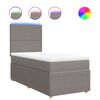 vidaXL Box spring postelja z vzmetnico taupe 90x190 cm blago