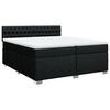 vidaXL Box spring postelja z vzmetnico črn 200x200 cm blago