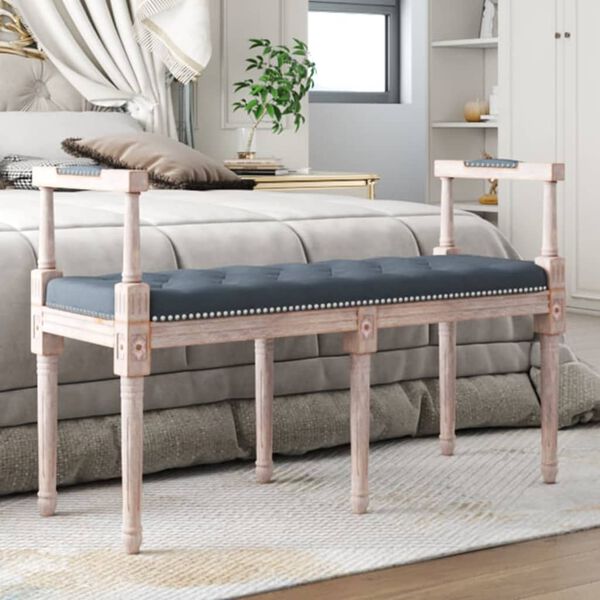 vidaXL Klop temno siva 110x40x70 cm žamet