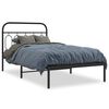 vidaXL Kovinski posteljni okvir z vzglavjem črn 107x203 cm