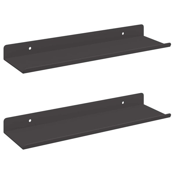 vidaXL Ležeča polica 2 pcs Črna 30 x 9 x 2,5 cm Jeklo