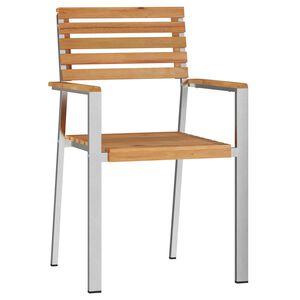 vidaXL Vrtni Stol 4 pcs Olje naravno 56 x 54,5 x 87 cm Trden tikov les