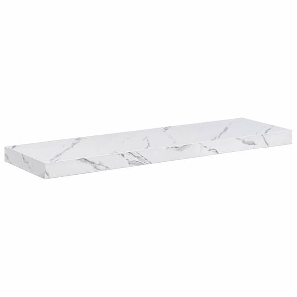vidaXL Stenska polica Beli marmor 80 x 23,5 x 4 cm Konstruiran les