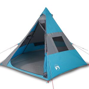 vidaXL &Scaron;otor za kampiranje tipi za 7 oseb moder vodoodporen