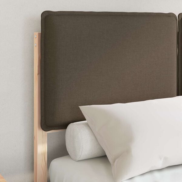vidaXL Posteljni okvir z oblazinjenim vzglavjem Taupe 120 x 200 cm