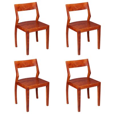 vidaXL Jedilni stoli 4 kosi trden akacijev les in palisander