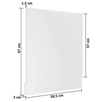 vidaXL Plošča za pomivalni stroj bela 59,5x3x67 cm iverna plošča