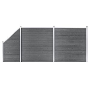 vidaXL WPC ograjni paneli 2 kvadratna + 1 po&scaron;evni 446x186 cm sivi