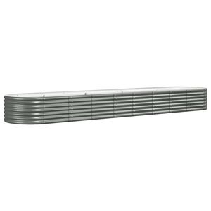 vidaXL Visoka greda iz cinkanega jekla 368x80x36 cm siva