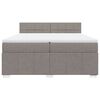 vidaXL Box spring postelja z vzmetnico taupe 200x200 cm blago