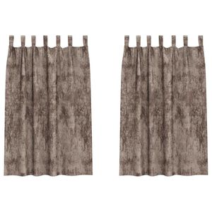 vidaXL Velvete zavese z zavesami 2 pcs Kapučino 175 x 140 cm Žamet