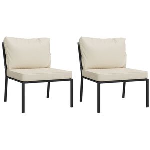 vidaXL Vrtni stoli s pe&scaron;čenimi blazinami 2 kosa 60x74x79 cm jeklo