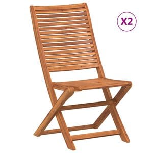 vidaXL Zložljivi stoli 2 kosa iz masivnega akacijevega lesa