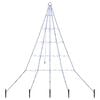 vidaXL LED božično drevo z zemeljskimi ostrimi Modra 182 cm Kovina