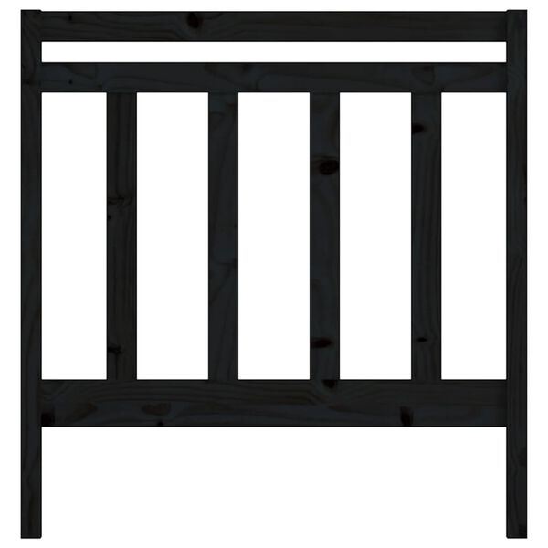 vidaXL Posteljno vzglavje črno 95x4x100 cm trdna borovina