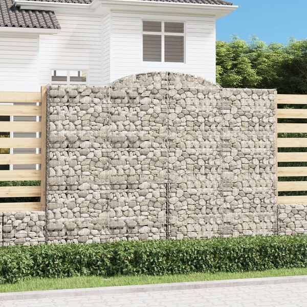 vidaXL Obokane gabion ko&scaron;are 9 kosi 300x50x220/240cm pocinkano železo