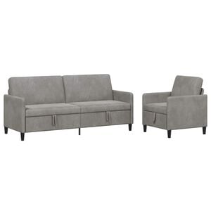 vidaXL Sofa set z shrambo 2 kos Svetlo siva Poliester