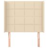 vidaXL Vzglavje z u&scaron;esi krem 83x16x118/128 cm blago