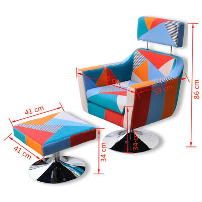 vidaXL TV fotelj z dizajnom mozaika iz blaga