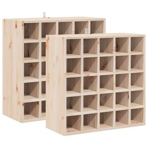 vidaXL Stojalo za vino 2 kos Naravna 56 x 25 x 56 cm