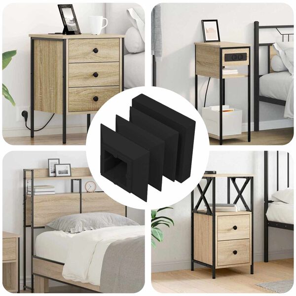 vidaXL Končne kapice 12 pcs Črna 15 x 15 x 15 mm PP