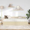 vidaXL Kotni okvir postelje z matrico Drugo 2 pcs krema blago