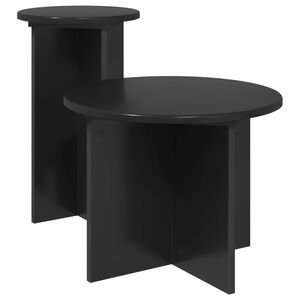 vidaXL Komplet stranskih mizic 2 kos Črni hrast &Oslash; 45 x 35 cm