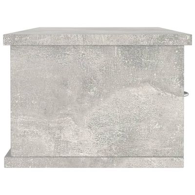vidaXL Stenska polica s predali betonsko siva 88x26x18,5 cm