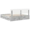 vidaXL Konstrukcija postelje z vzglavjem Beton Siva 200 x 200 cm