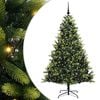 vidaXL Umjetno hinged božično drevo 300 LED Zelena 180 cm PVC in PE