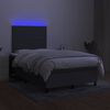 vidaXL Box spring postelja z vzmetnico LED temno siva 120x190 cm blago