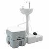 vidaXL Set kampirnega WC-ja 2 pcs Siva 50,5 x 33 x 103 cm