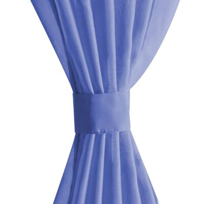 vidaXL Prosojne zavese 2 kosa 140x175 cm kraljevsko modre barve