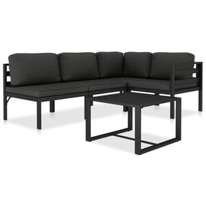 vidaXL Vrtna sedežna garnitura z blazinami 5-delna aluminij antracitna