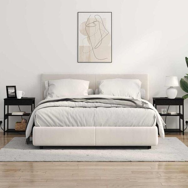 vidaXL Nočna omarica Črna Orehovina 41 x 31 x 51 cm Konstruiran les