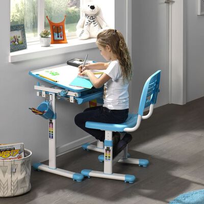 Vipack Nastavljiva otroška miza Comfortline 201 s stolom modra in bela