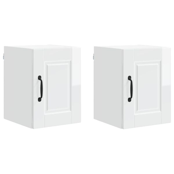 vidaXL Kuhinjski element 2 pcs Visok sijaj bela 30 x 31 x 40 cm