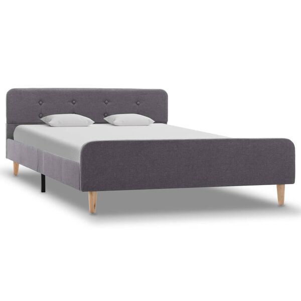 vidaXL Posteljni okvir svetlo sivo blago 120x200 cm